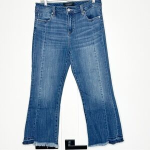 Liverpool Hannah Crop Flare Raw Hem Jeans 10 30 32 16 Oakhurst mid rise blue